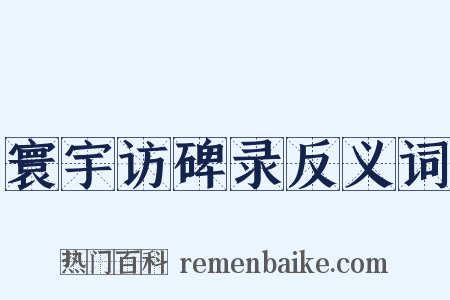 寰宇访碑录反义词是什么意思的图片
